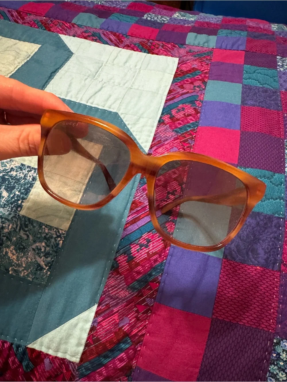 Gucci Women’s Amber Tortoiseshell Sunglasses with Brown Lenses